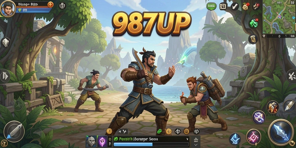 Tampilan gameplay 987UP menampilkan aksi seru dalam petualangan RPG.