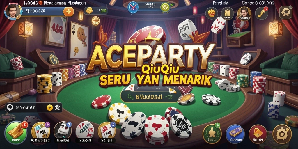 Tampilan menarik gameplay QiuQiu ACEPARTY yang mendebarkan.