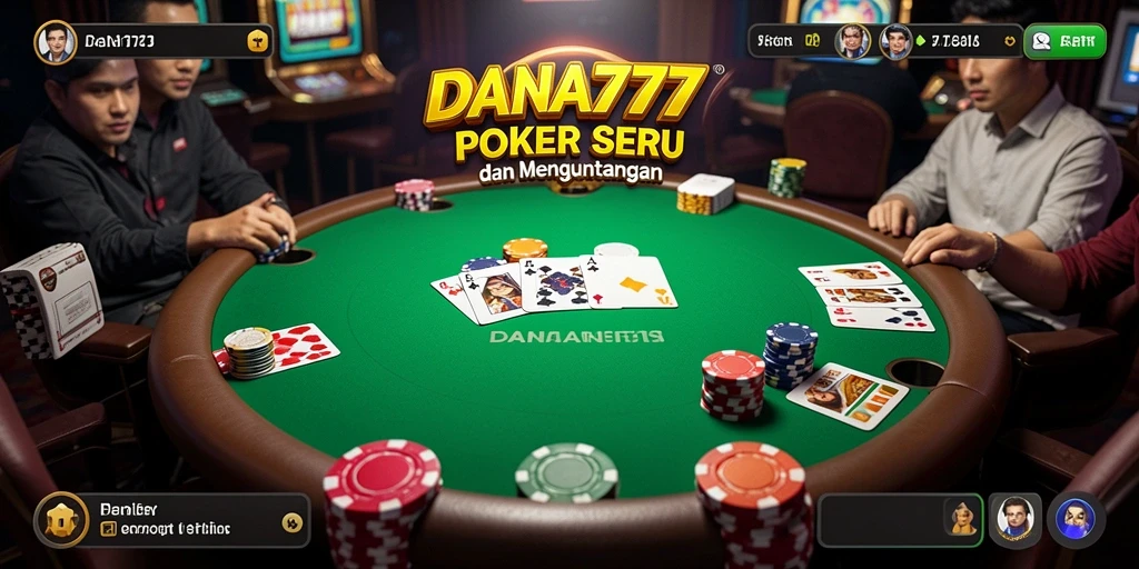 Tampilan gameplay Poker menarik di DANA777 dengan pemain nyata.