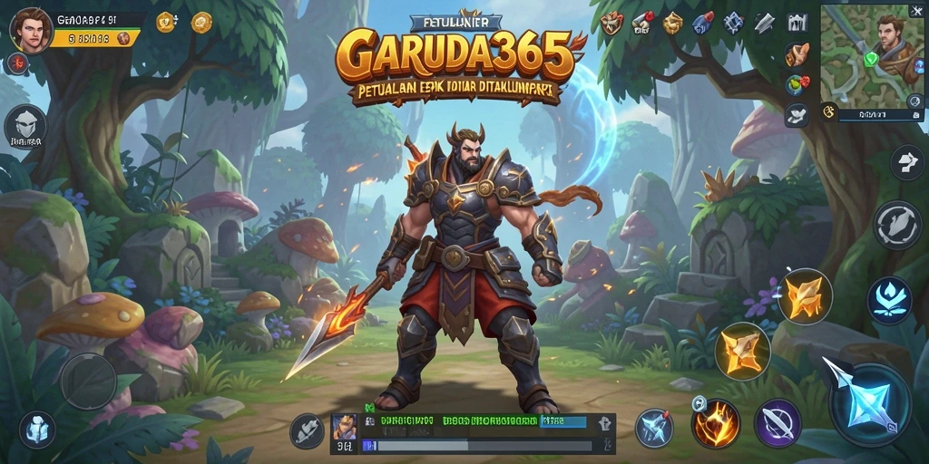 Tampilan seru pertempuran epik di GARUDA365 dengan karakter yang kuat.