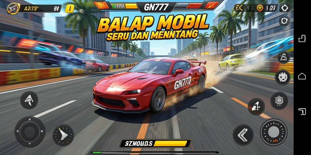 Gameplay seru dari GN777 yang menampilkan balapan mobil yang mendebarkan.