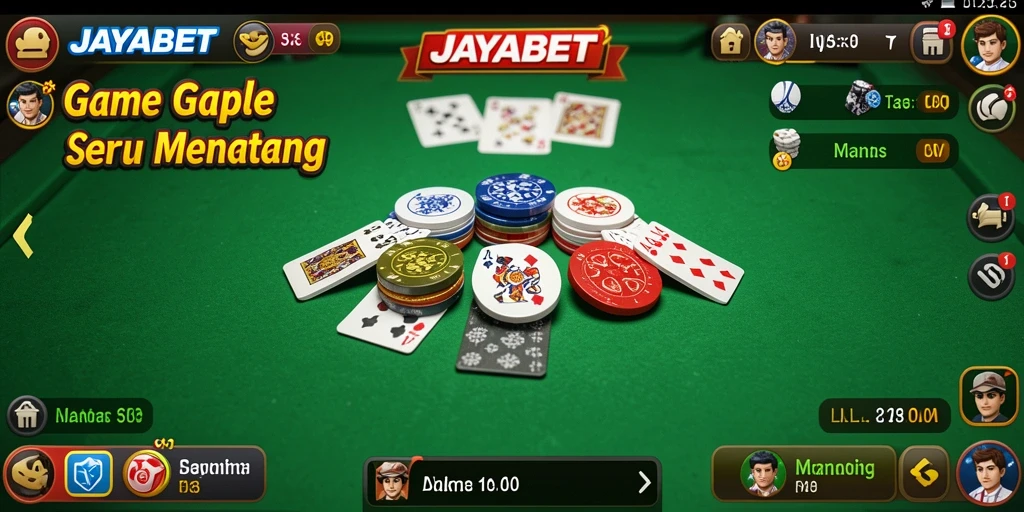 Tampilan menarik dari gameplay Gaple di JAYABET.