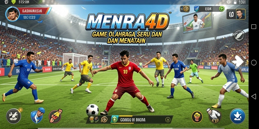 Tampilan gameplay seru dari MENARA4D dengan karakter olahraga yang beraksi.