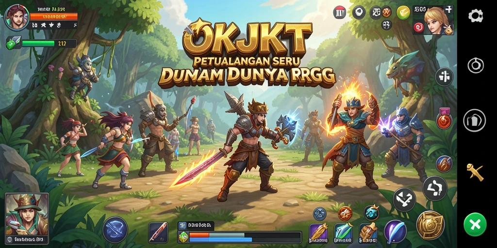Gameplay seru dari OKJKT yang penuh dengan petualangan RPG.