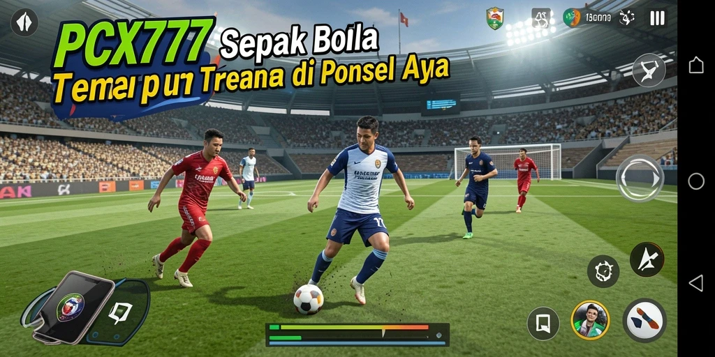 Tampilan menarik gameplay PCX777 saat pertandingan sepak bola.
