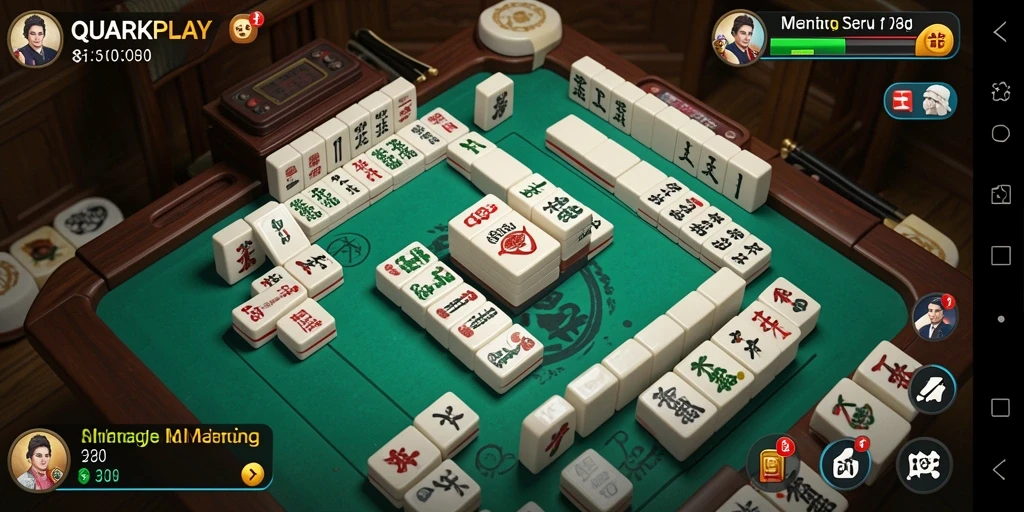 Screenshot utama QUARKPLAY menampilkan gameplay Mahjong menawan.